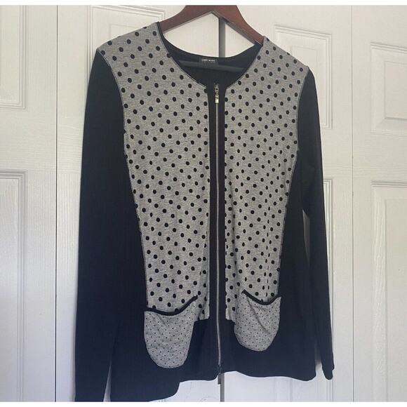 Women’s Gerry Weber Black Gray Zip Blouse Size US 10 - Picture 3 of 4